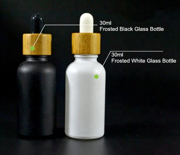 Perfume essential oil 5ml 10ml 15ml 20ml 30ml 50ml 100m frosted white glass bottle with bamboo white dropper