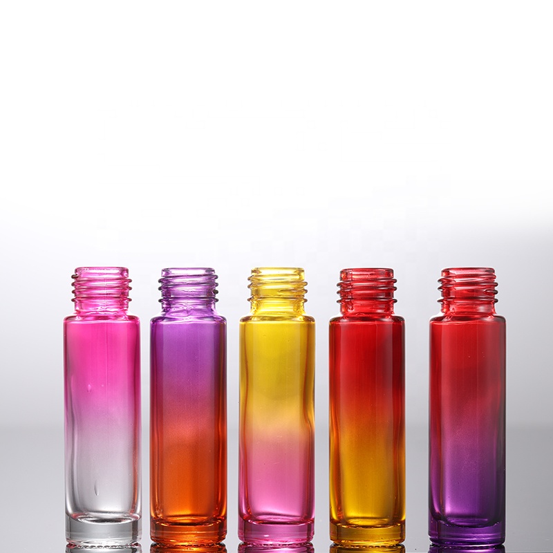 Perfume glass bottle 10ml essential oil bottle color refillable glass roller ball 10ml Pearlescent roll on bottles