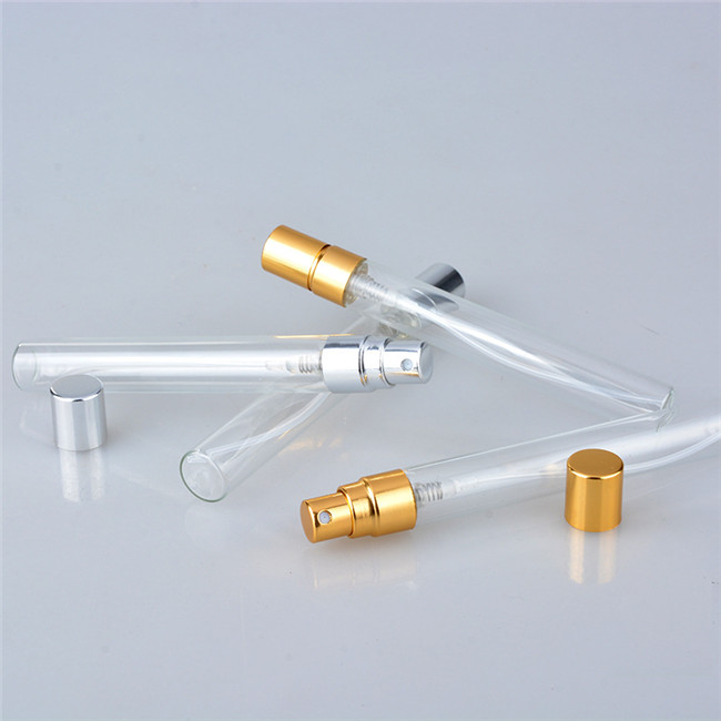 Perfume glass bottle 10ml with spray glass bottle for 10ml cosmetics packaging,10ml small glass sprayer cap bottle for perfume