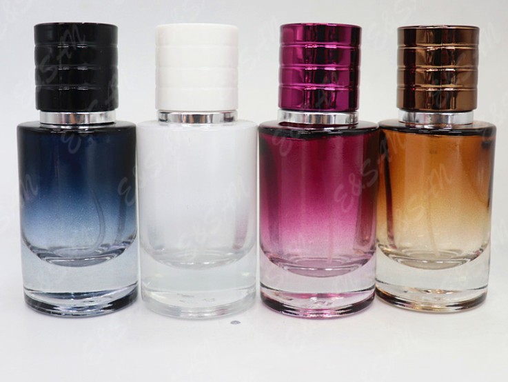 Perfume glass bottle spray 30ml 50ml 100ml cylinder round shaped glass perfume spray bottle
