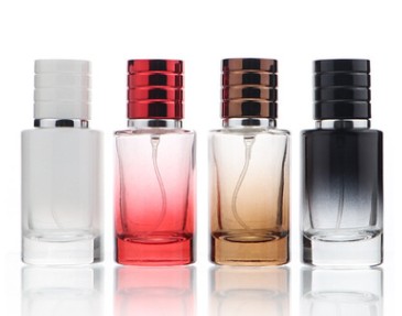 Perfume glass bottle spray 30ml 50ml 100ml cylinder round shaped glass perfume spray bottle
