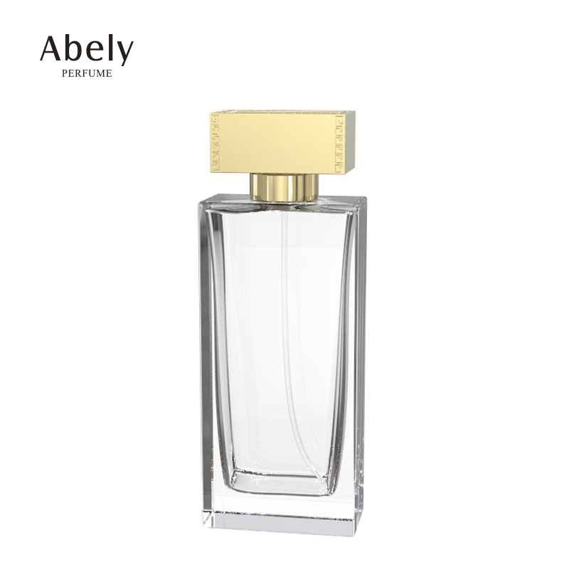 Perfume glass bottles factory 30ml 50ml 100ml clear square empty fancy spray perfume bottles with plastic cover