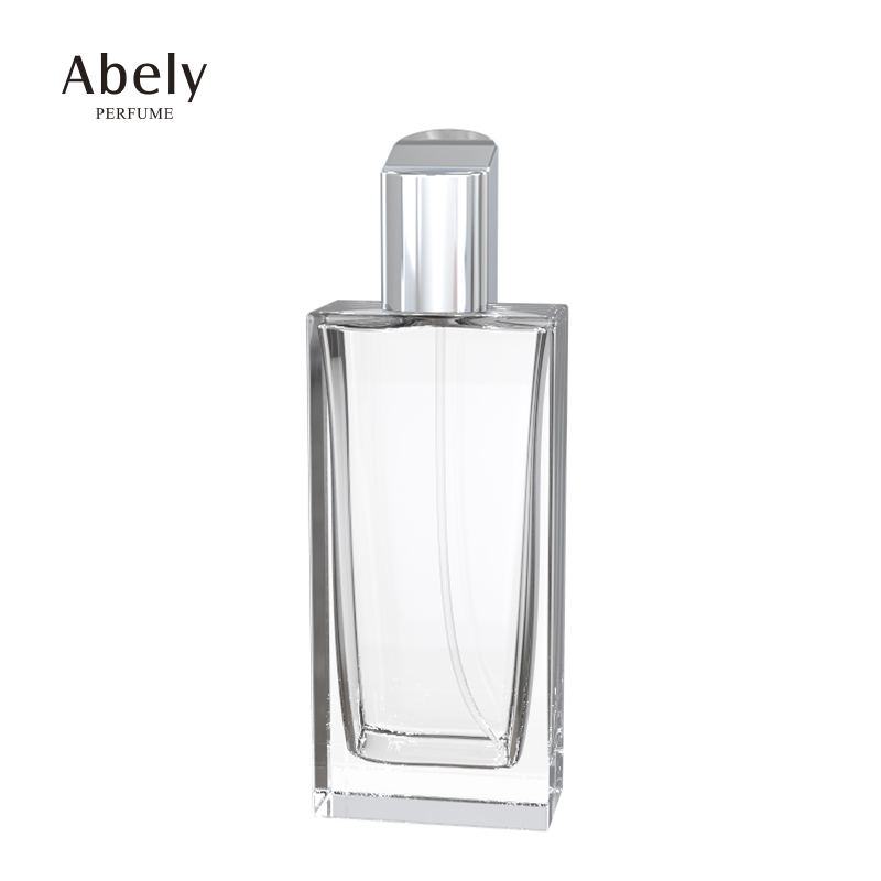 Perfume glass bottles factory 30ml 50ml 100ml clear square empty fancy spray perfume bottles with plastic cover