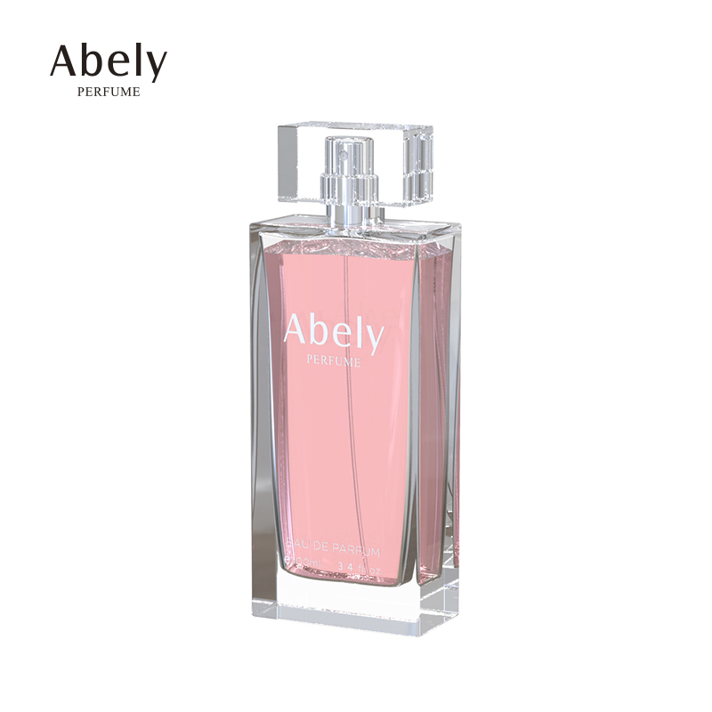 Perfume glass bottles factory 30ml 50ml 100ml clear square empty fancy spray perfume bottles with plastic cover