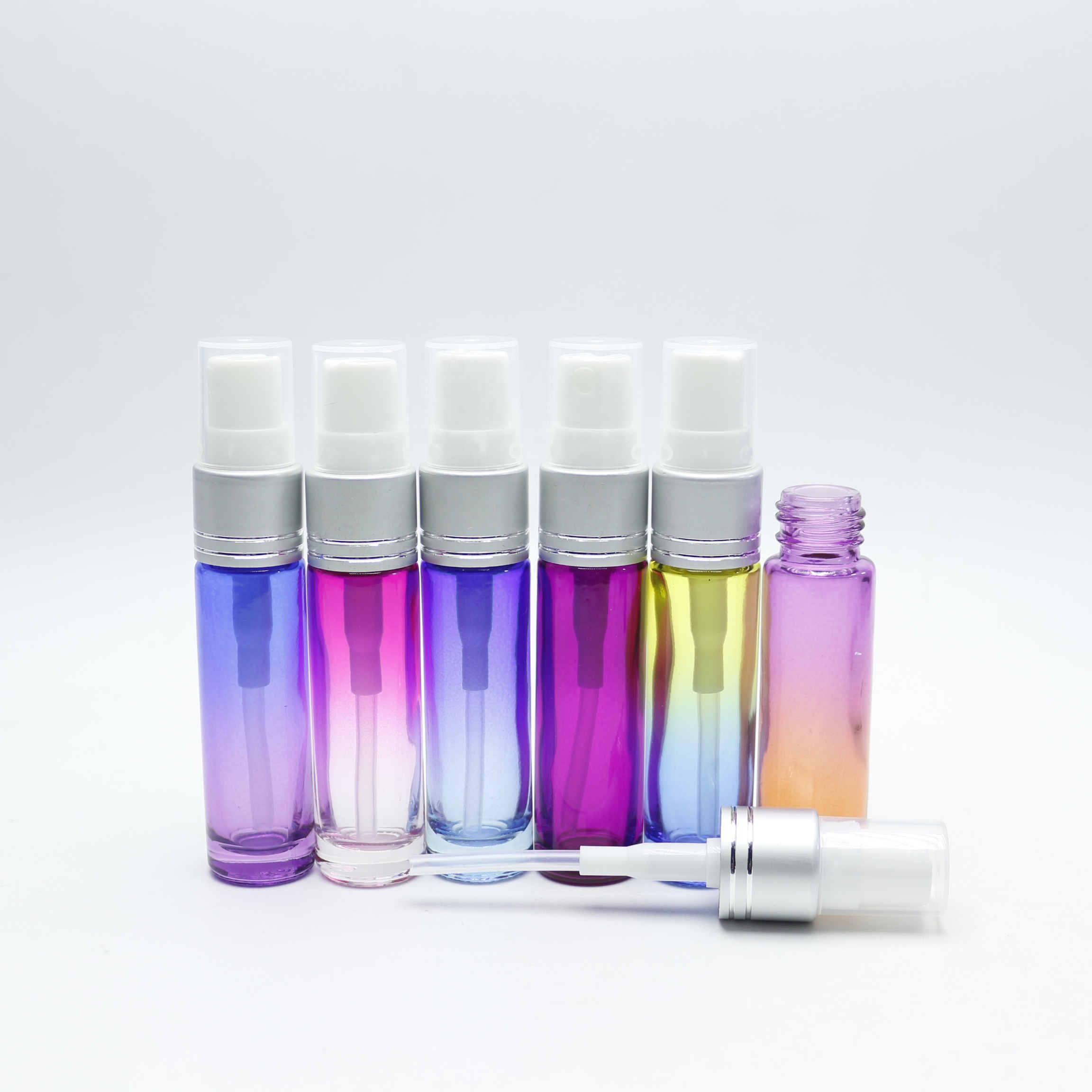 Perfume glass roller bottle with bamboo cap and gemstone ball RB058E