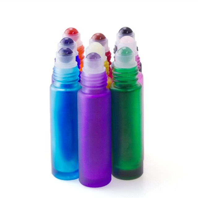 Perfume roll on bottles10ml natural gemstone roller empty bottle for essential oil