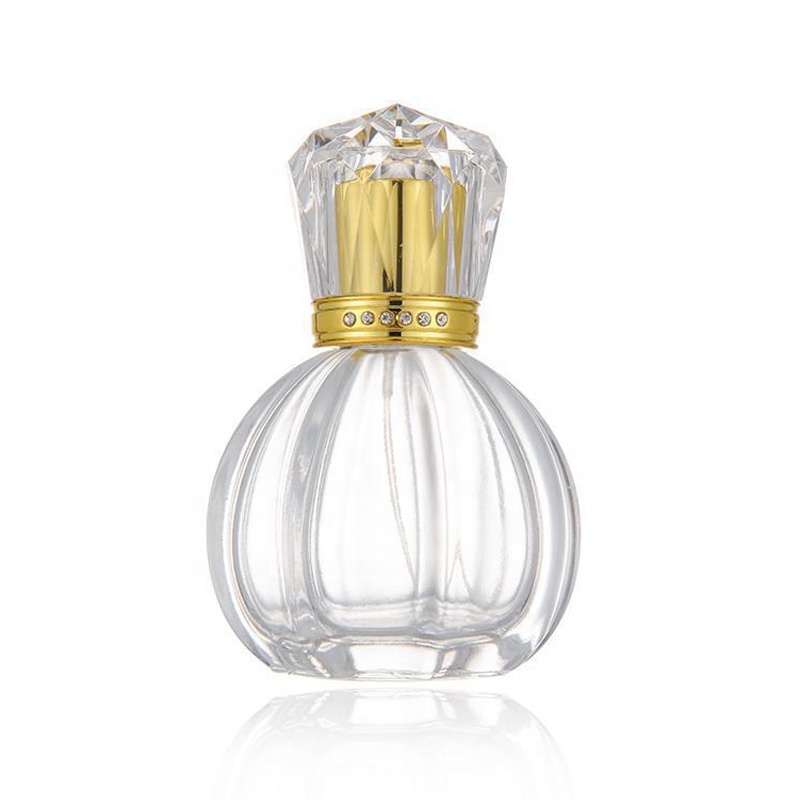 Perfume spray bottle 50ml clear crystal glass perfume bottle