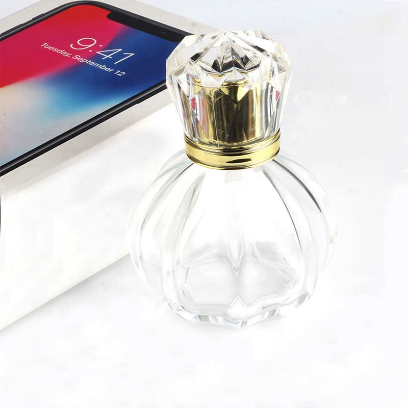 Perfume spray bottle 50ml clear crystal glass perfume bottle