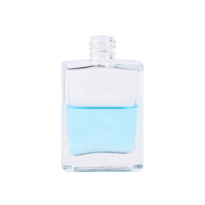 Personal Care 30ml 50ml clear flat square essential oil serum perfume glass bottle