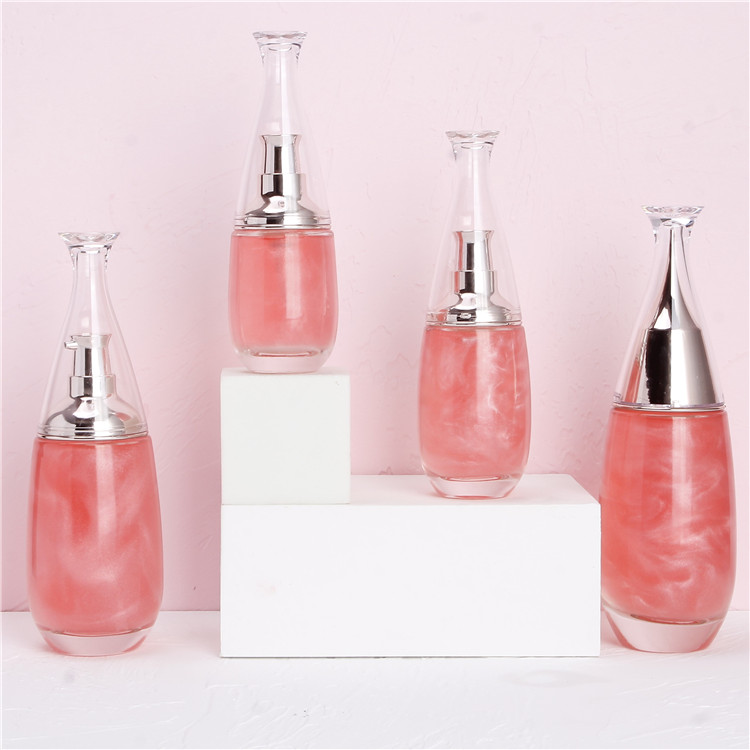 Personal Care Cosmetic Set Glass Bottle Cream Jar Lotion Press Cosmetic Bottles Eye Gel Jar