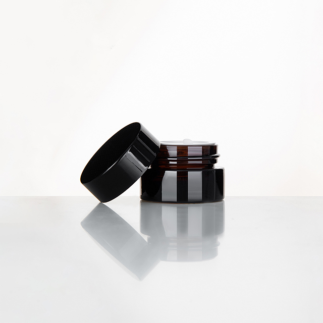 Personal Care Industrial 15g 20g 30g 50g Matte Black Facial Use glass Cosmetic Cream Jar With Black Lid