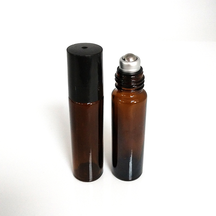 Personal Care Screw Cap Frosted Matte Amber Bottle 5ml Essential Oil Roll on Glass Bottle
