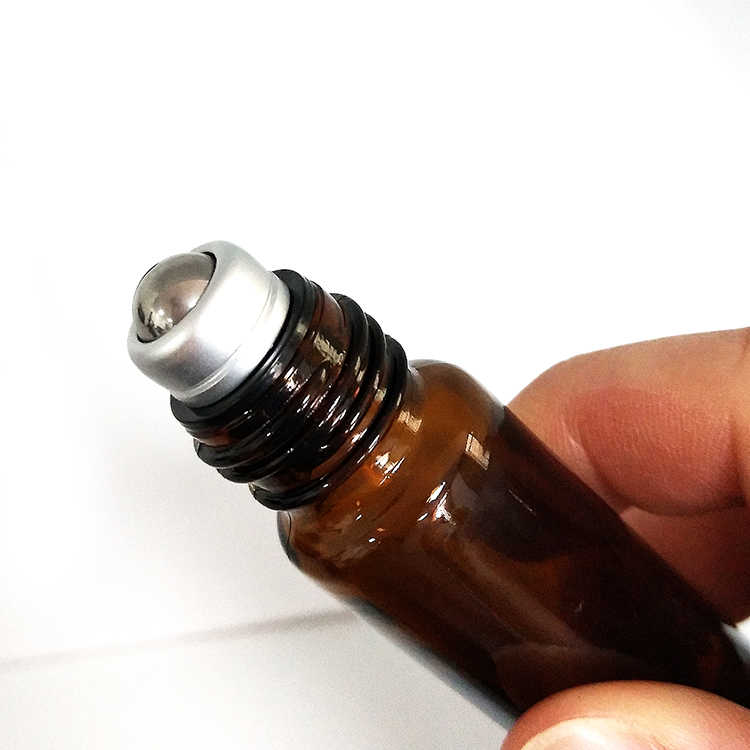 Personal Care Screw Cap Frosted Matte Amber Bottle 5ml Essential Oil Roll on Glass Bottle