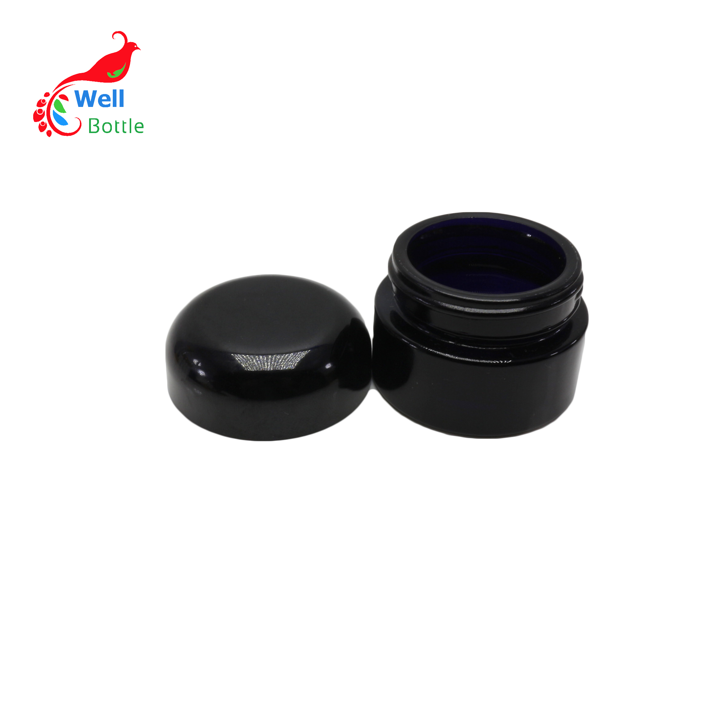 Personal Care packaging black violet glass jar 15ml uv container for Skin Care Cream DV229E