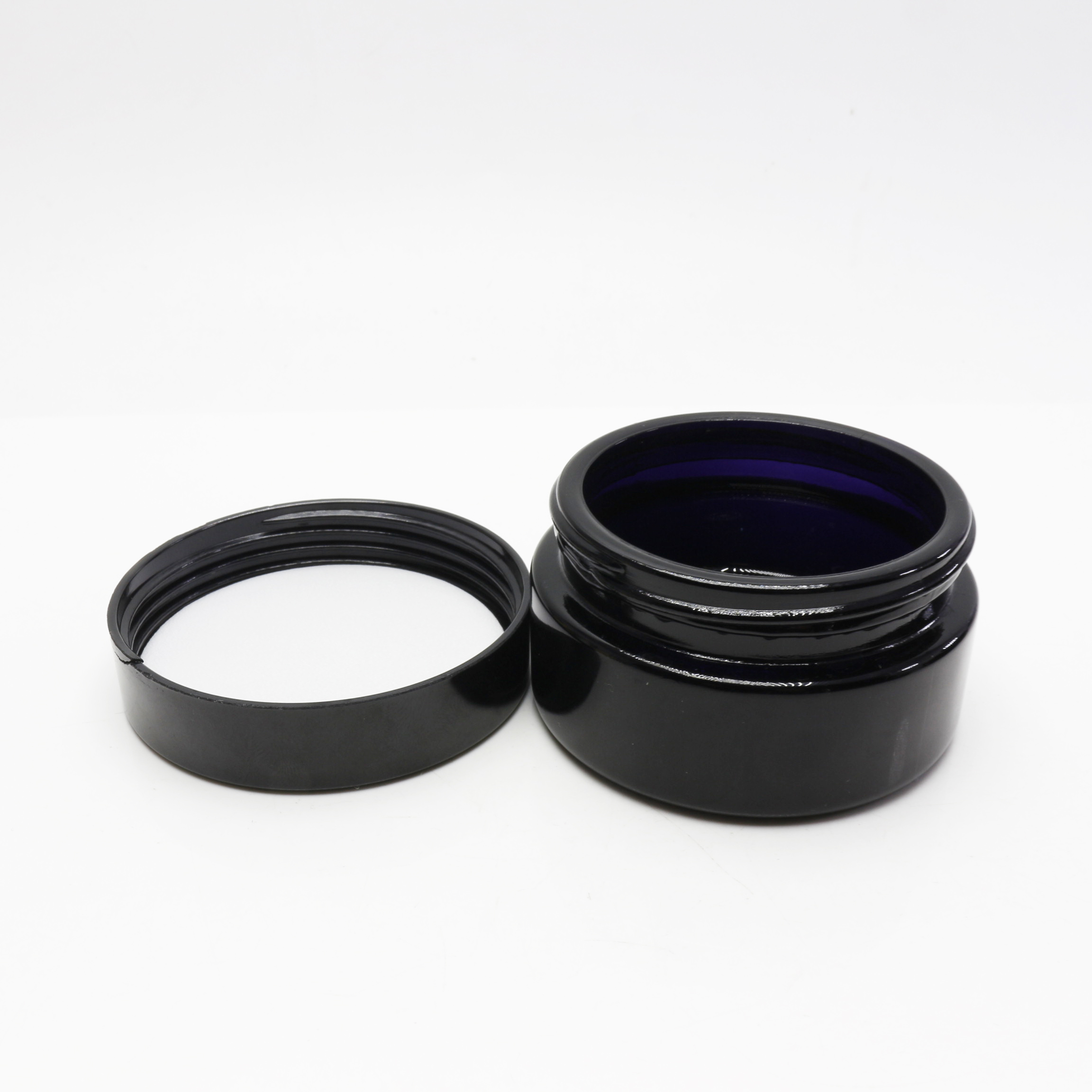 Personal Care packaging black violet glass jar 15ml uv container for Skin Care Cream DV229E