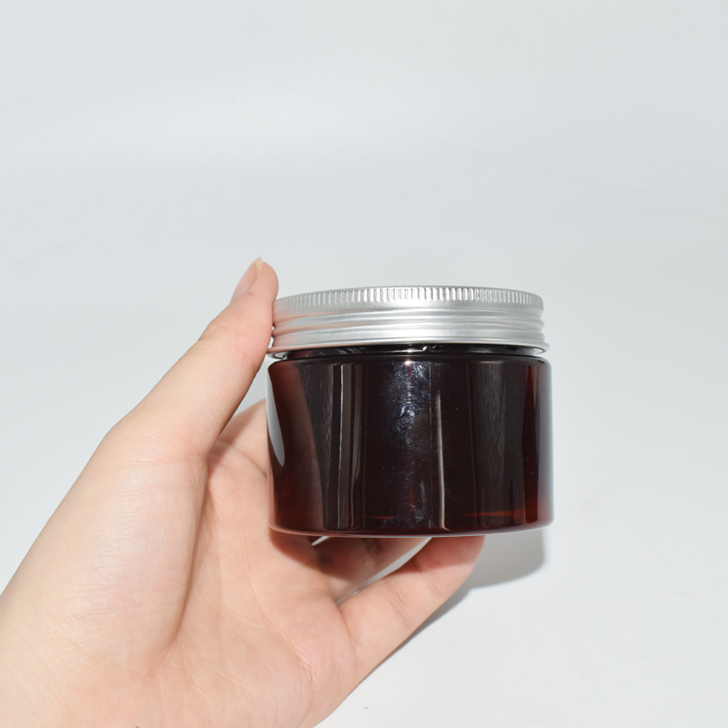 Personal Labels 12oz 300g Sugar Scrub Plastic Amber Empty Cosmetic jar and packaging For Sale