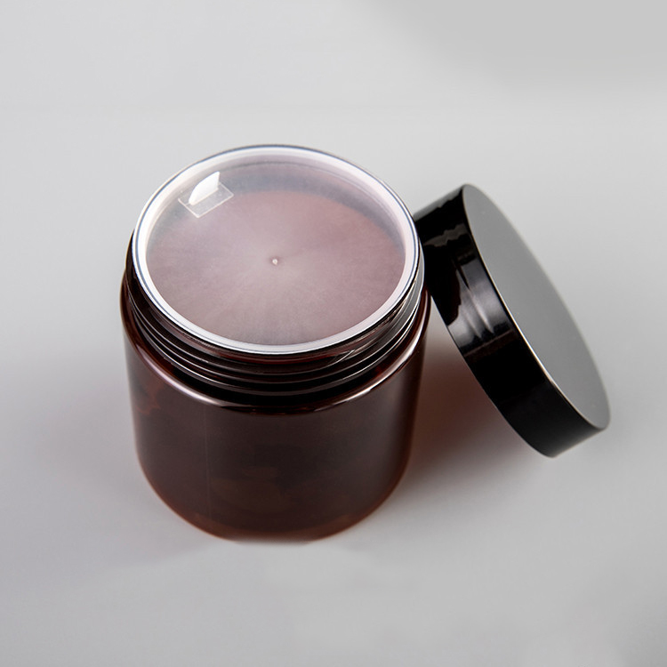 Personal Labels 12oz 300g Sugar Scrub Plastic Amber Empty Cosmetic jar and packaging For Sale