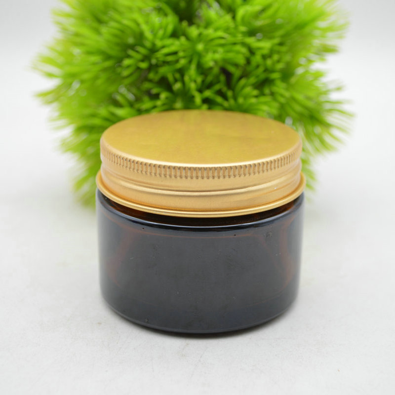 Personal care  amber round 50g glass cosmetic jar container 50ml