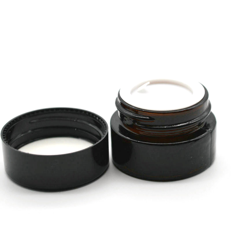 Personal care brown amber round 5g glass cosmetic jar container