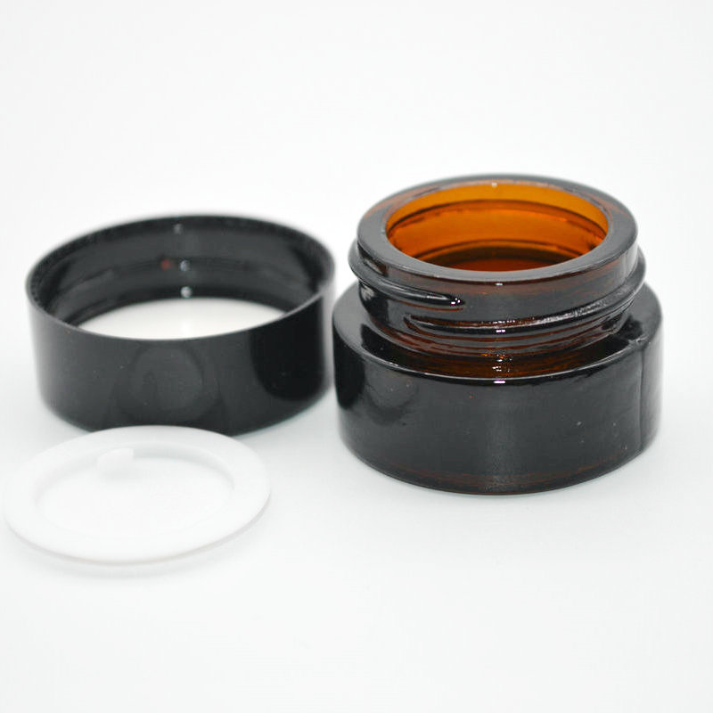 Personal care brown amber round 5g glass cosmetic jar container