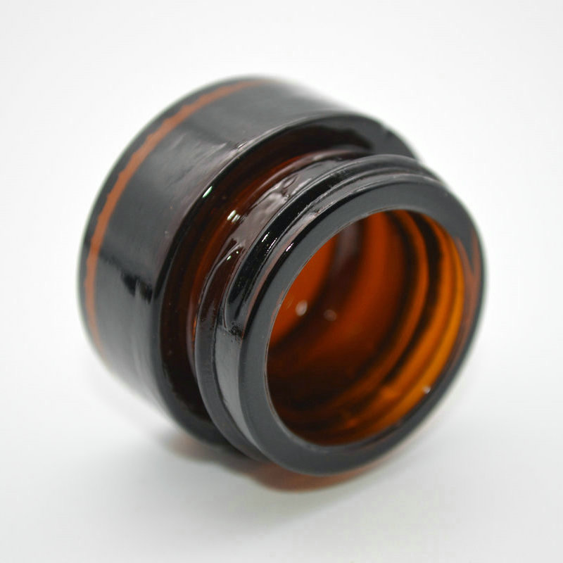 Personal care brown amber round 5g glass cosmetic jar container