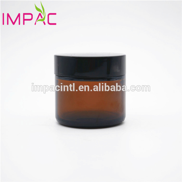 Personal care brown amber round 60g glass cosmetic jar container 60ml