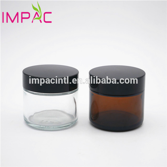 Personal care brown amber round 60g glass cosmetic jar container 60ml
