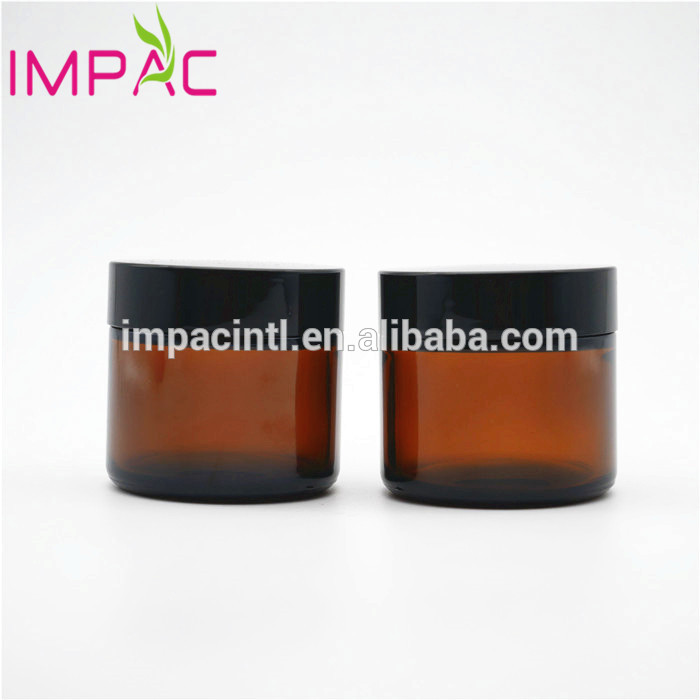 Personal care brown amber round 60g glass cosmetic jar container 60ml