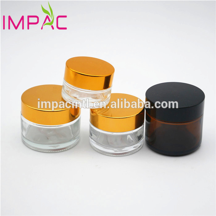 Personal care brown amber round 60g glass cosmetic jar container 60ml