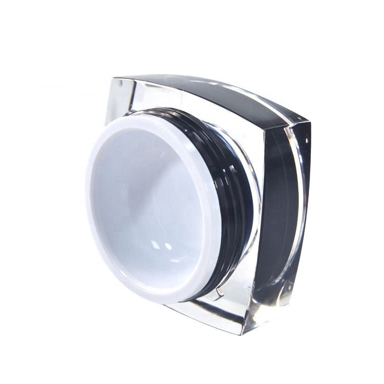 Personal care cream square black clear 5g 10g 15g 30g 50g 1OZ luxury acrylic cosmetic jars