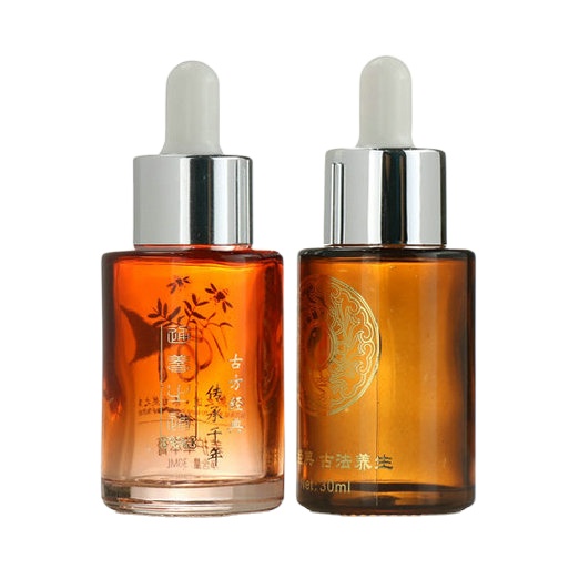 Personal care essential oil e liquid serum clear frosted 15ml 30ml 1/2 1 oz clear amber glass dropper bottle