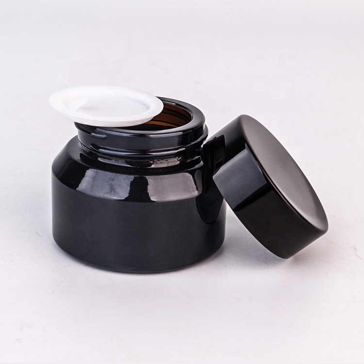 Personal care hot selling 20ml 30ml 50ml Amber glass face cream jar with plastic cap