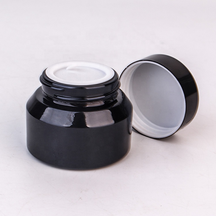 Personal care hot selling 20ml 30ml 50ml Amber glass face cream jar with plastic cap