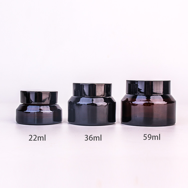 Personal care hot selling 20ml 30ml 50ml Amber glass face cream jar with plastic cap