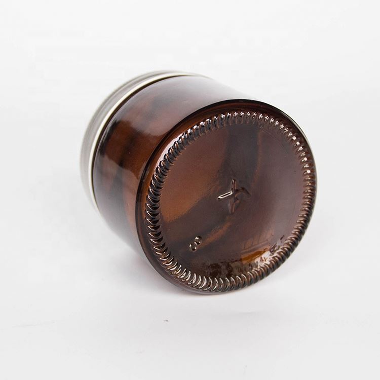 Personal care industrial skin face cream amber glass jar with lid for storage