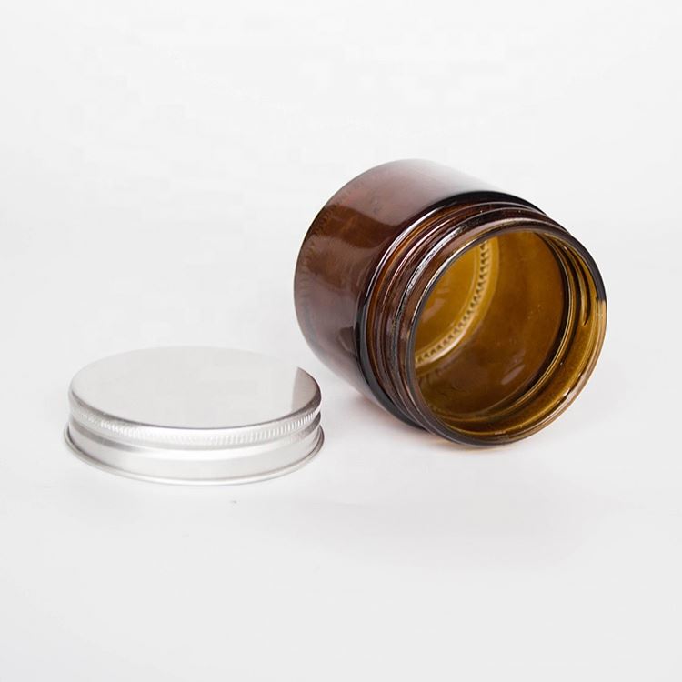 Personal care industrial skin face cream amber glass jar with lid for storage