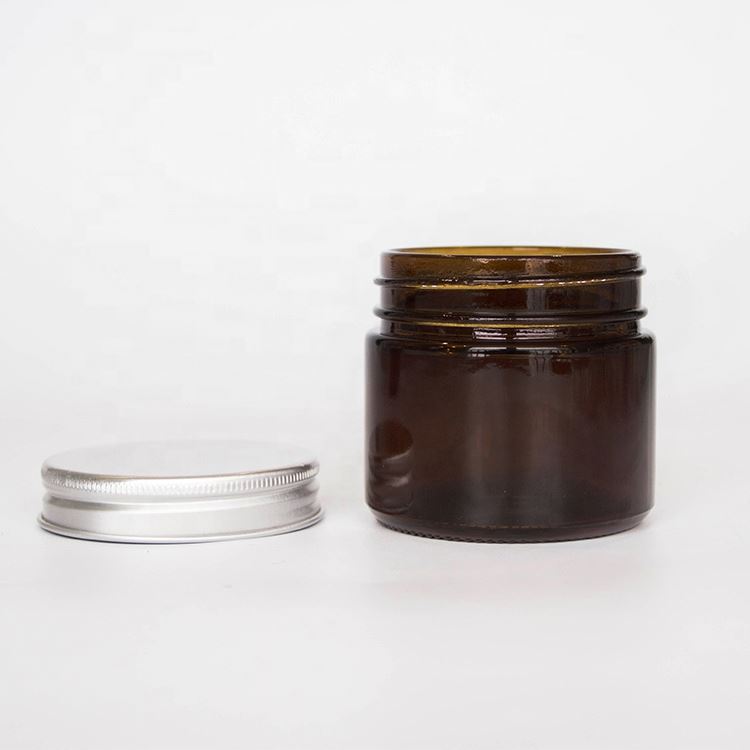 Personal care industrial skin face cream amber glass jar with lid for storage