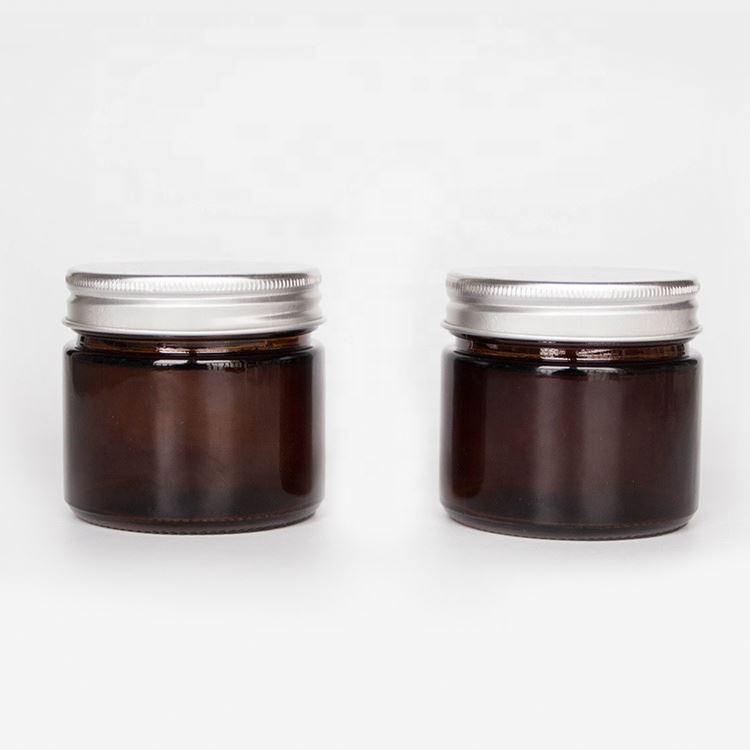 Personal care industrial skin face cream amber glass jar with lid for storage
