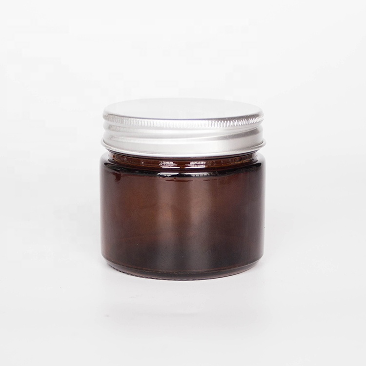 Personal care industrial skin face cream amber glass jar with lid for storage