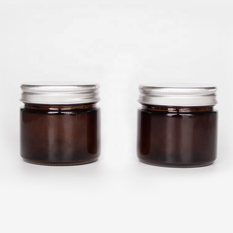 Personal care industrial skin face cream amber glass jar with lid for storage