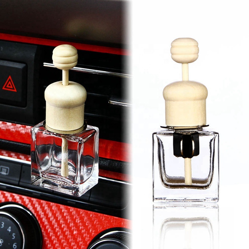Personal care industrial use rectangle glass perfume bottle vent clip small car diffuser empty vial outlet clip