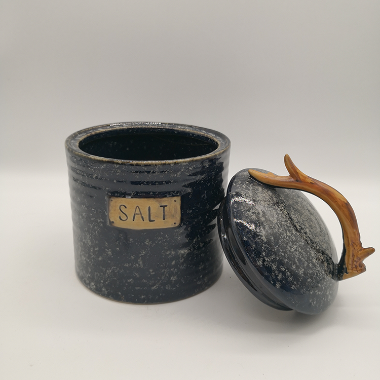 Personalized European Antler Christmas Decoration Ceramic Food Storage Jar With Lid