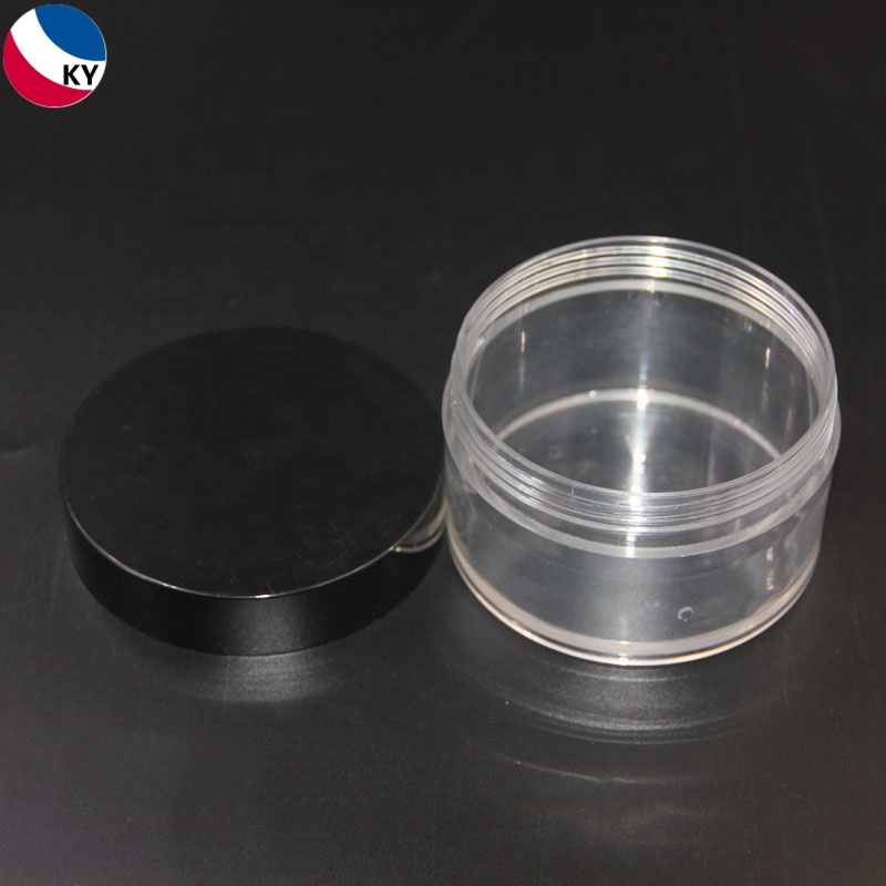 Pet Cosmetic Body Scrub Container Plastic Jar Transparent 150g Clear Round Plastic Skin Care Cream