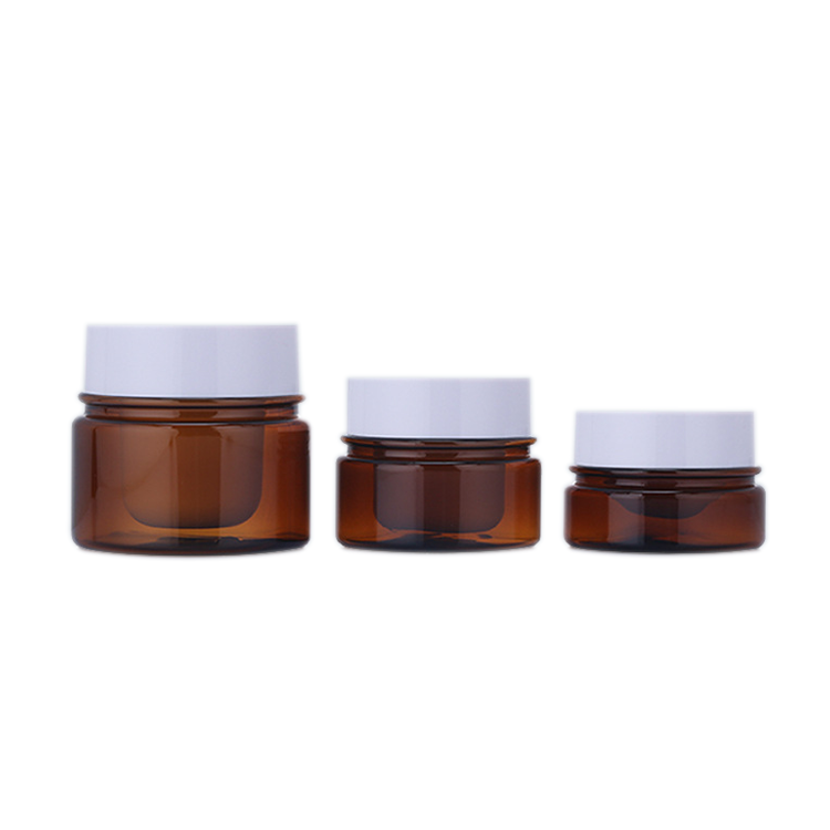 Pet Plastic Body Face Cream Jar 15G 30G 50G Amber Cosmetic Container Jar