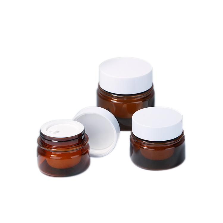 Pet Plastic Body Face Cream Jar 15G 30G 50G Amber Cosmetic Container Jar