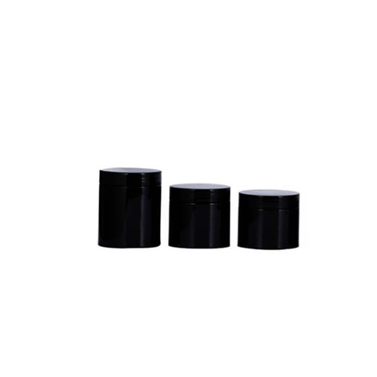 Pet Round 100ml 200ml Cosmetic Skin Care Black Pp Plastic Cream Jar