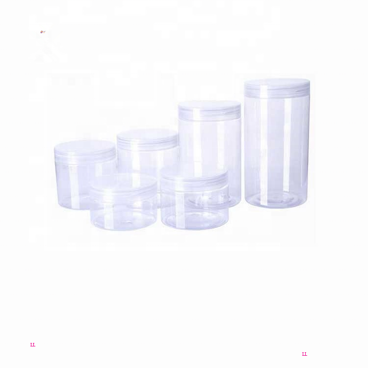 Pet plastic food quality cookies jar 300ml cosmetic cream jar
