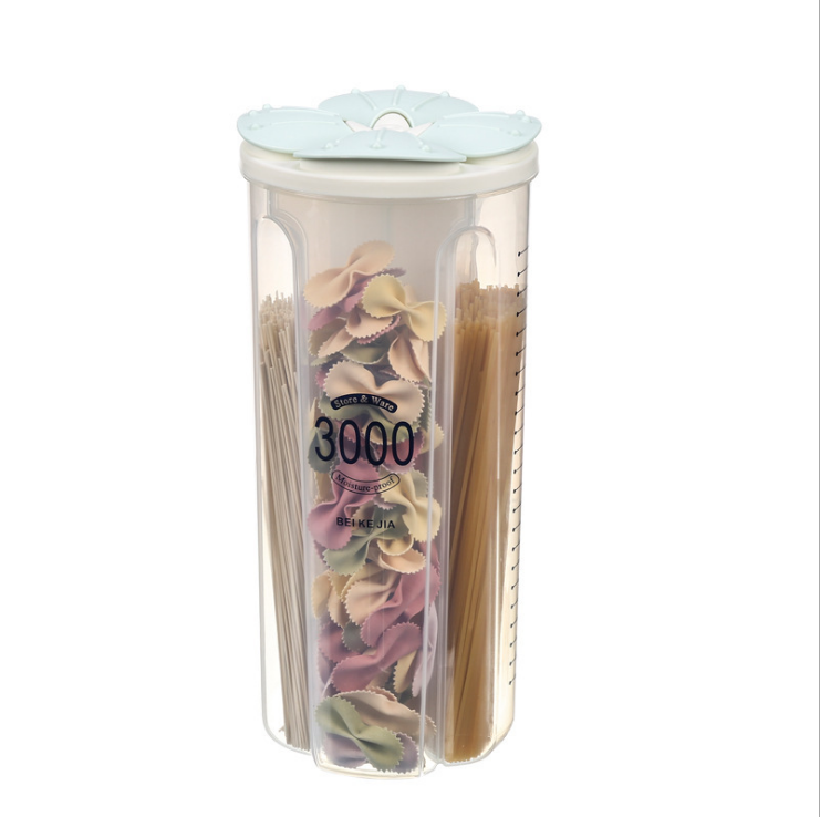 Petal storage jar transparent plastic compartment airtight jar food jar