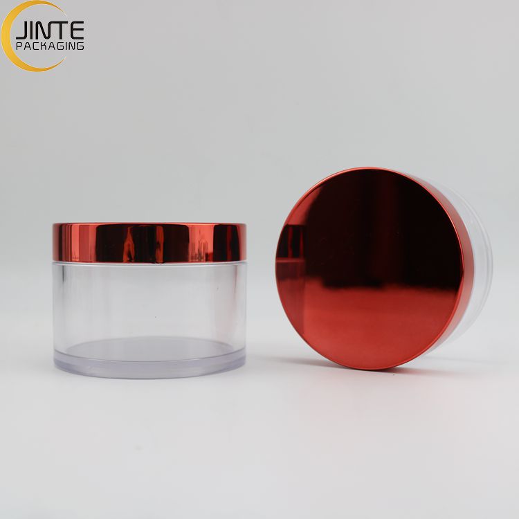 Petg Jars Recyclable 250g PETG Jar Empty Round JarThick Wall Frosted Jars With Shiny Red Cap Lid