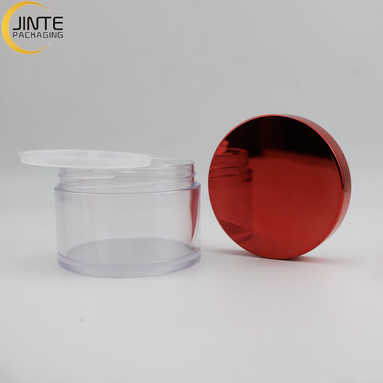 Petg Jars Recyclable 250g PETG Jar Empty Round JarThick Wall Frosted Jars With Shiny Red Cap Lid